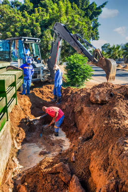 Underground pipe access for rerouting damaged plumbing